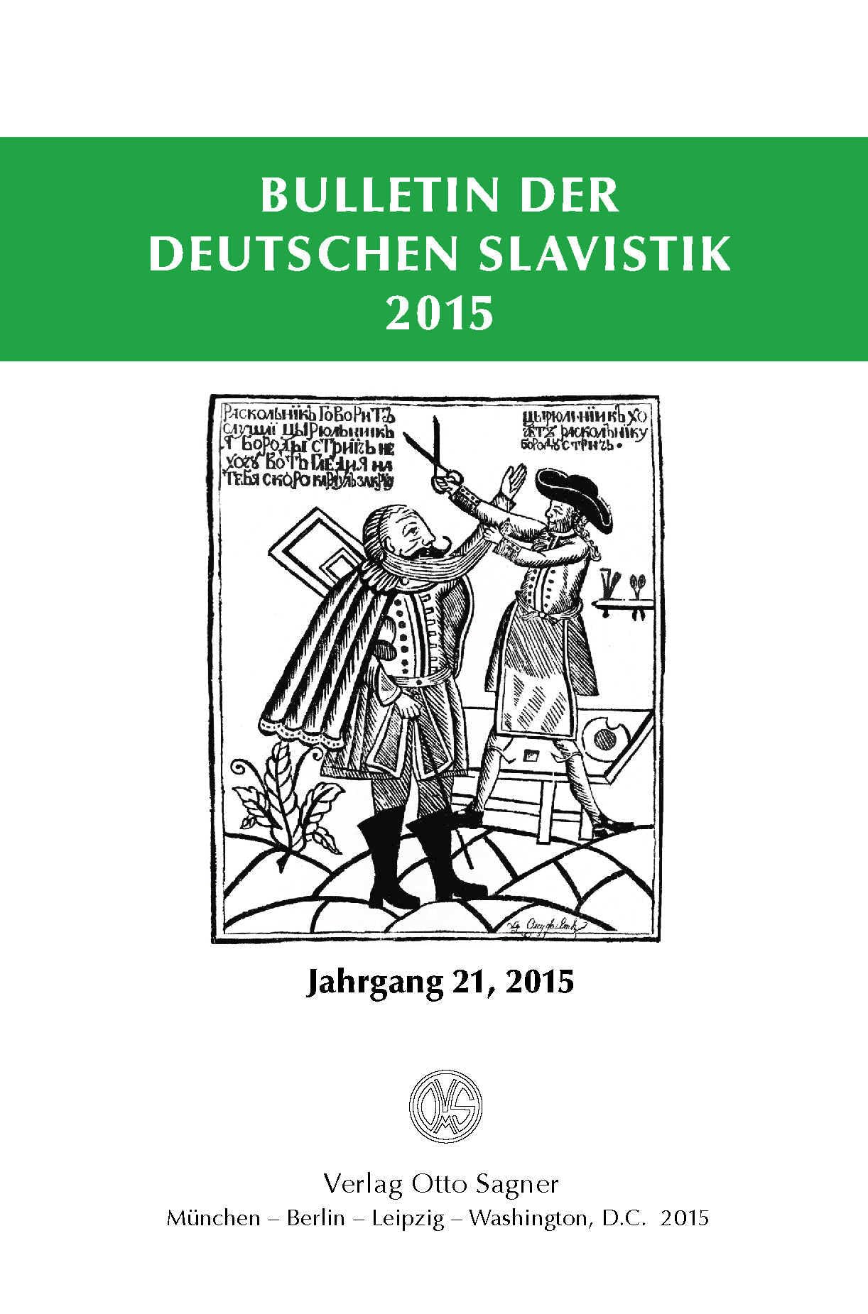 Bulletin der deutschen Slavistik 2015. Jahrgang 21, 2015 Foreign Languages ​​& Dictionaries
