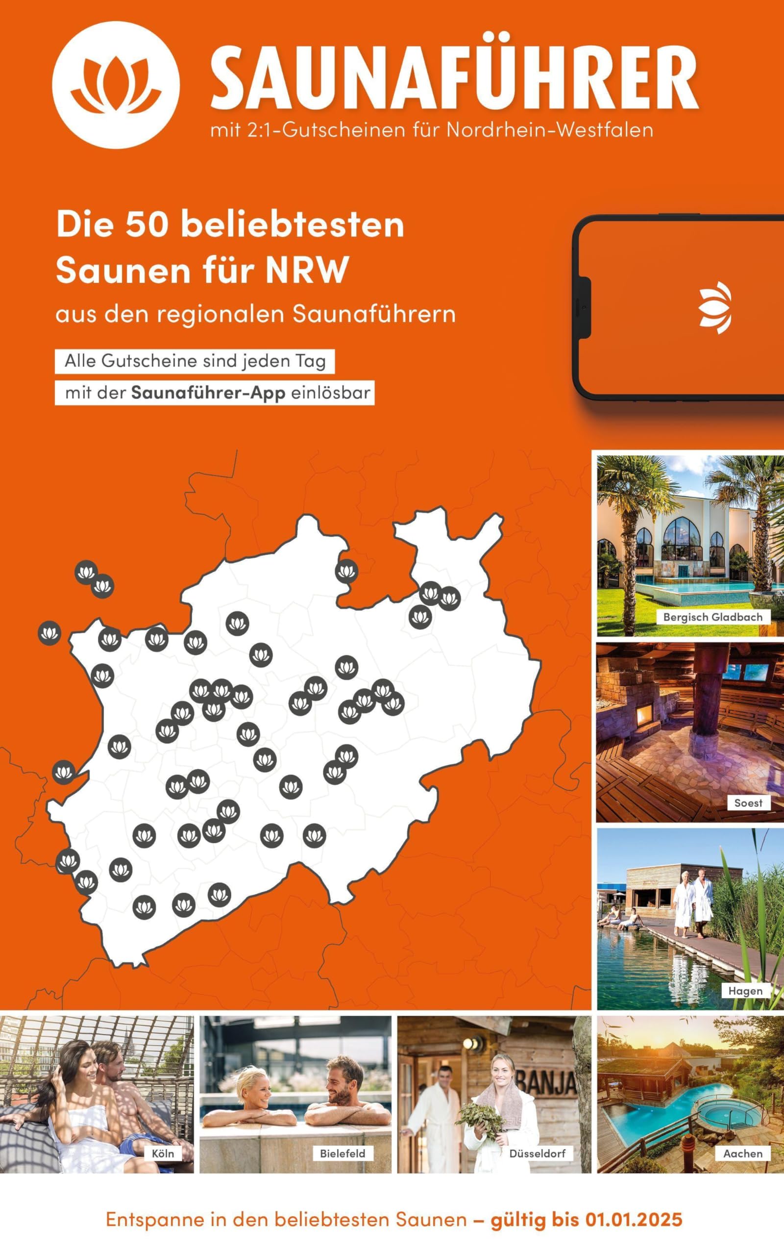 Best of Saunaführer - Die 50 beliebtesten Saunen für NRW Lifestyle