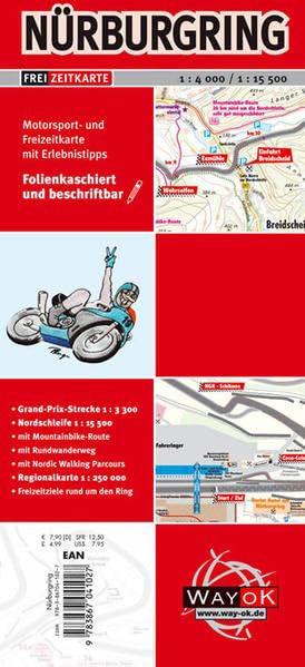 Freizeitkarte Nürburgring: Motorsport- und Freizeitkarte mit Erlebnistipps. Grand-Prix-Strecke, Nordschleife. Mit Mountainbike-Routen, mit ... rund um den Ring. Laminiert u. beschriftbar Leisure, Home & Garden