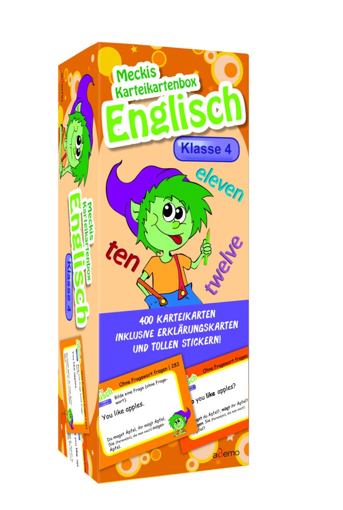 Karteibox Englisch Klasse 4: mit 400 farbigen Karteikarten und tollen Stickern Foreign Languages ​​& Dictionaries