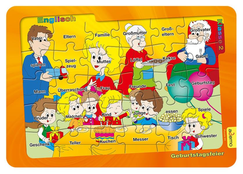 Lernpuzzle Englisch - Geburtstagsfest, Klasse 2 Foreign Languages ​​& Dictionaries