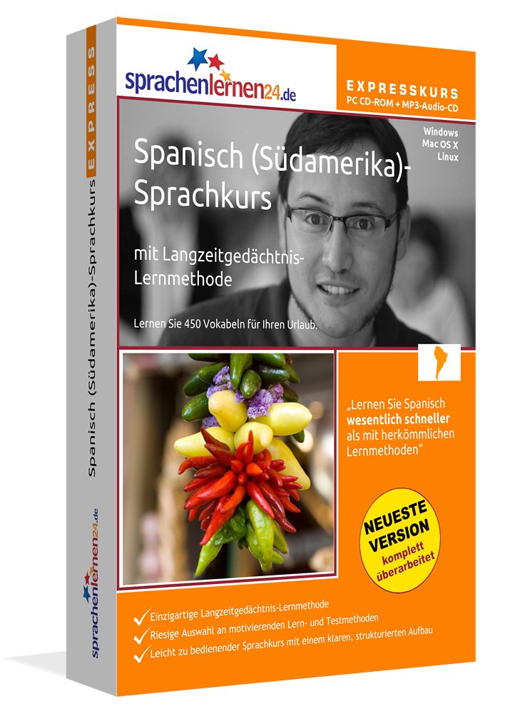 Sprachenlernen24.de Spanisch für Südamerika-Express-Sprachkurs: Lernsoftware auf CD-ROM für Windows/Linux/Mac OS X + Audio-Vokabeltrainer auf ... Computer / MP3-Player / MP3-fähigen CD-Player Foreign Languages ​​& Dictionaries