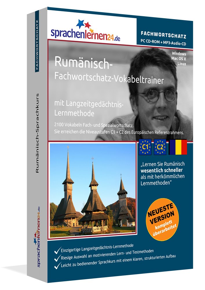 Rumänisch-Fachwortschatz-Vokabeltrainer mit Langzeitgedächtnis-Lernmethode von Sprachenlernen24.de: 2100 Vokabeln und Redewendungen. PC CD-ROM + MP3-Audio-CD. Für Windows 8,7,Vista,XP/Linux/Mac OS X Foreign Languages ​​& Dictionaries