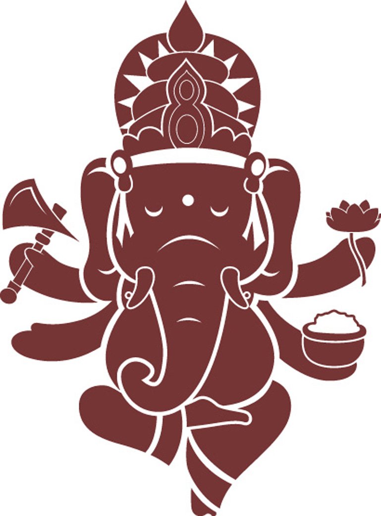 Ganesha 3 Aufkleber: bordeaux, 13,50 x18 cm Film, Art & Culture