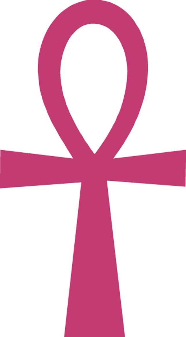 Ankh Kreuz Aufkleber: Pink, ca. 20 cm hoch Film, Art & Culture