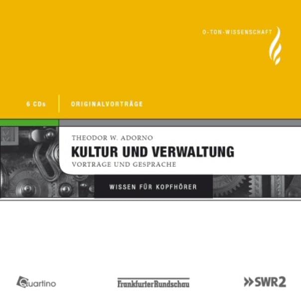Kultur und Verwaltung - Vorträge und Gespräche, 6 CDs Originalvorträge Philosophy