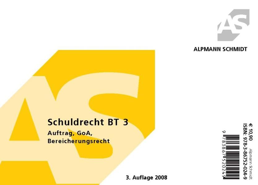 Alpmann Cards Schuldrecht BT 03 Auftrag, GoA, Bereicherungsrecht (Alpmann-Cards / Karteikarten) Law