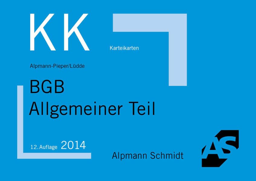 Karteikarten BGB Allgemeiner Teil Law