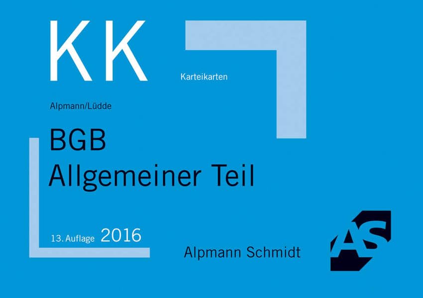 Karteikarten BGB Allgemeiner Teil Law