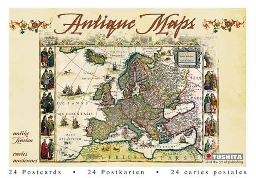 Antique Maps: TUSHITA Postkartenbuch TUBU15 (Postcard Book) Film, Art & Culture