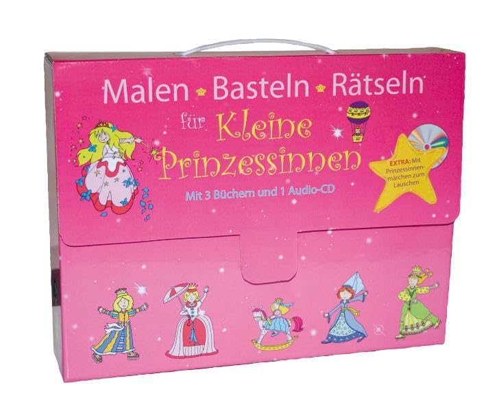 Malen, Basten, Rätseln für kleine Prinzessinnen (Prinzessinnen-Koffer): Mit 3 Büchern und 1 Audio-CD: Mit 3 Büchern und Prinzessinnenmärchen zum Lauschen Non-fiction