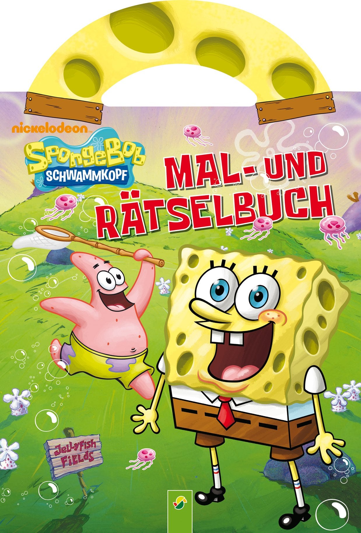 SpongeBob Mal- und Rätselbuch (grün): Mit ausgestanztem Tragegriff in Schwammoptik Tiptoi & Games