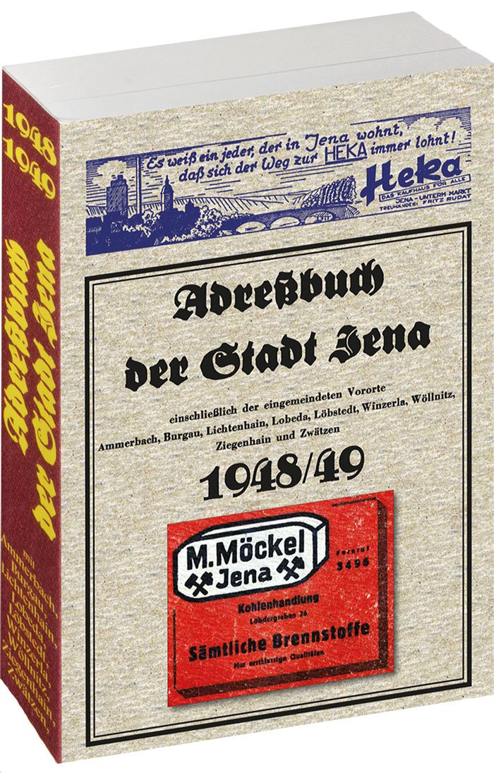 Adreßbuch / Einwohnerbuch der Stadt Jena 1948/49 Film, Art & Culture
