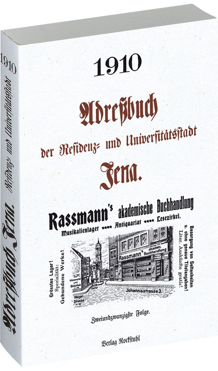 Adreßbuch Einwohnerbuch der Residenz- und Universitätsstadt Jena 1910 Social Sciences