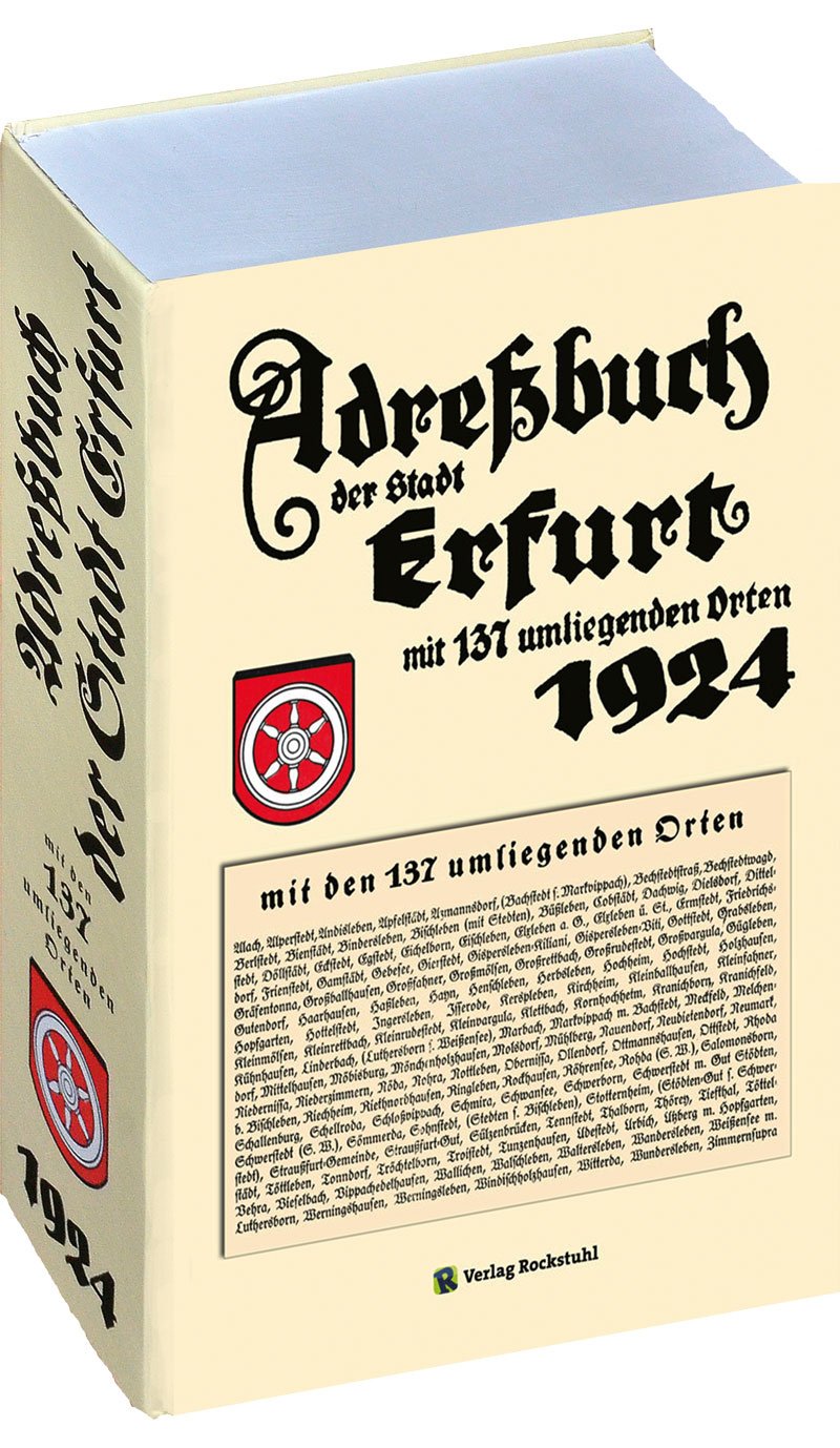 Adreßbuch Einwohnberbuch der STADT ERFURT im Jahr 1924 + 137 Landorte Film, Art & Culture