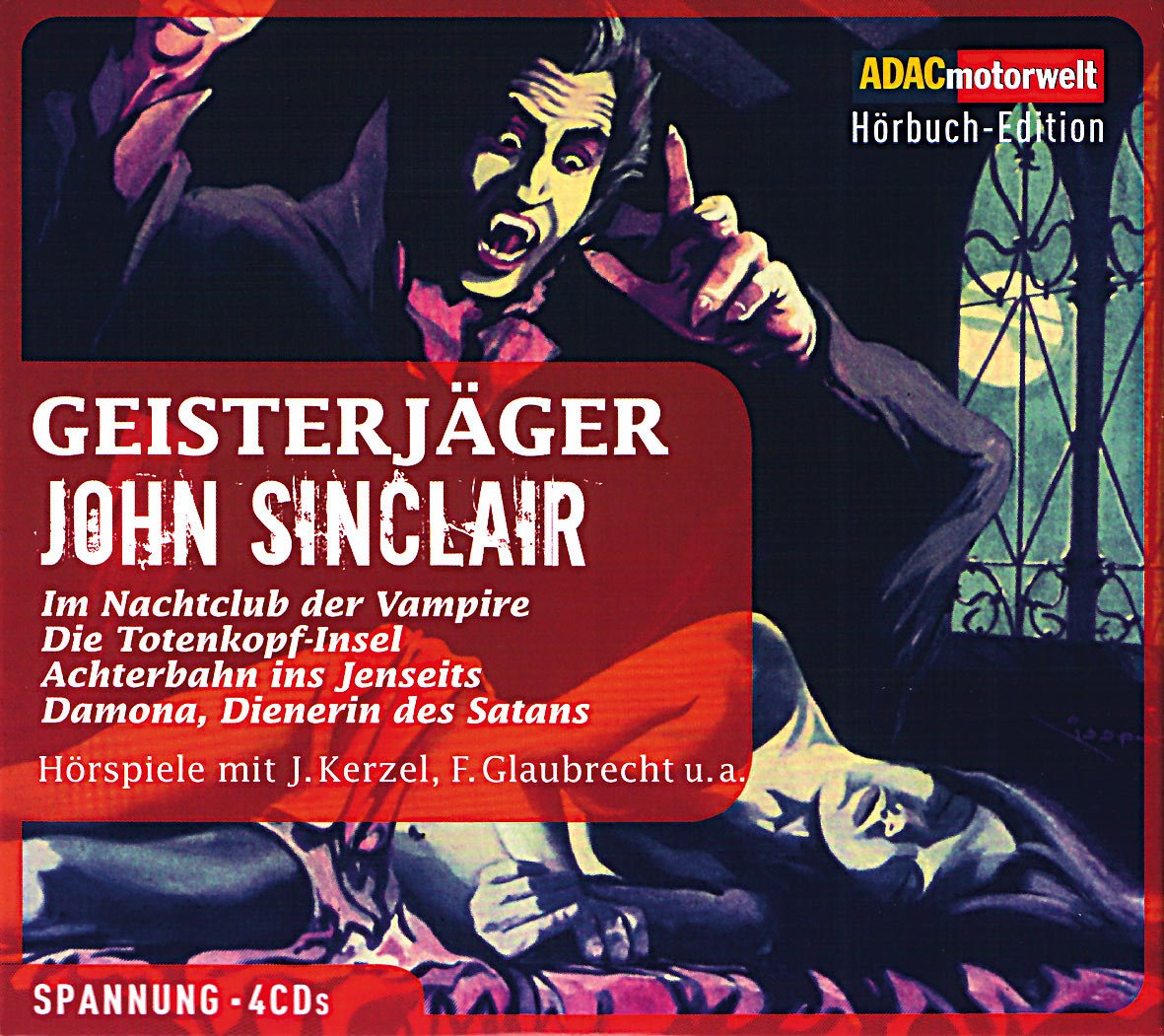 Geisterjäger John Sinclair: Im Nachtclub der Vampire - Die Totenkopf-Insel - Achterbahn ins Jenseits - Damona, Dienerin des Satans, 4 CDs (ADAC Motorwelt Hörbuch-Edition) Crime & Thrillers