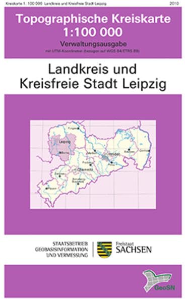Landkreis und kreisfreie Stadt Leipzig: Topographische Kreiskarte 1:100 000; Verwaltungsausgabe (Topographische Kreiskarten Sachsen 1:100 000 (KK100)) Leisure, Home & Garden