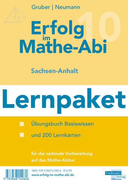 Erfolg im Mathe-Abi 2010 Lernpaket Sachsen-Anhalt: Übungsbuch mit Tipps und Lösungen für das Basiswissen sowie Lernkarten für eine optimale Vorbereitung auf das Mathe-Abitur 2010 Mathematics
