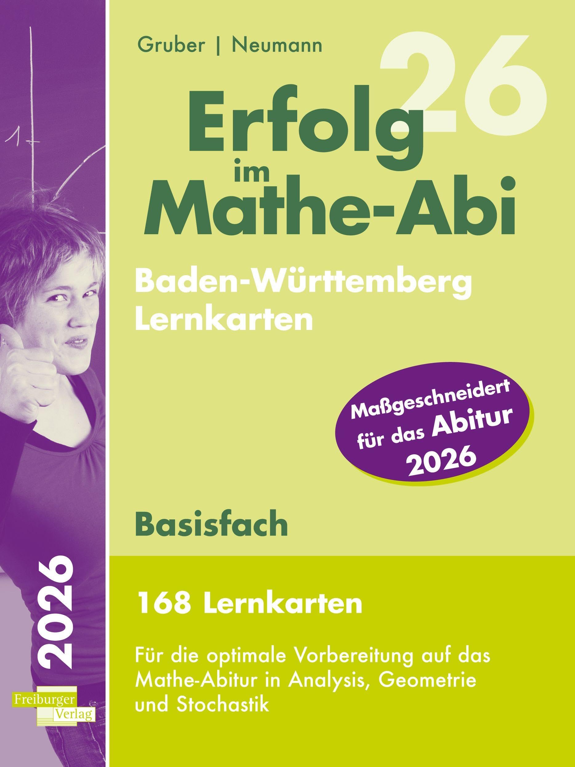 Erfolg im Mathe-Abi 2026, 168 Lernkarten Basisfach Allgemeinbildendes Gymnasium Baden-Württemberg Study Guides