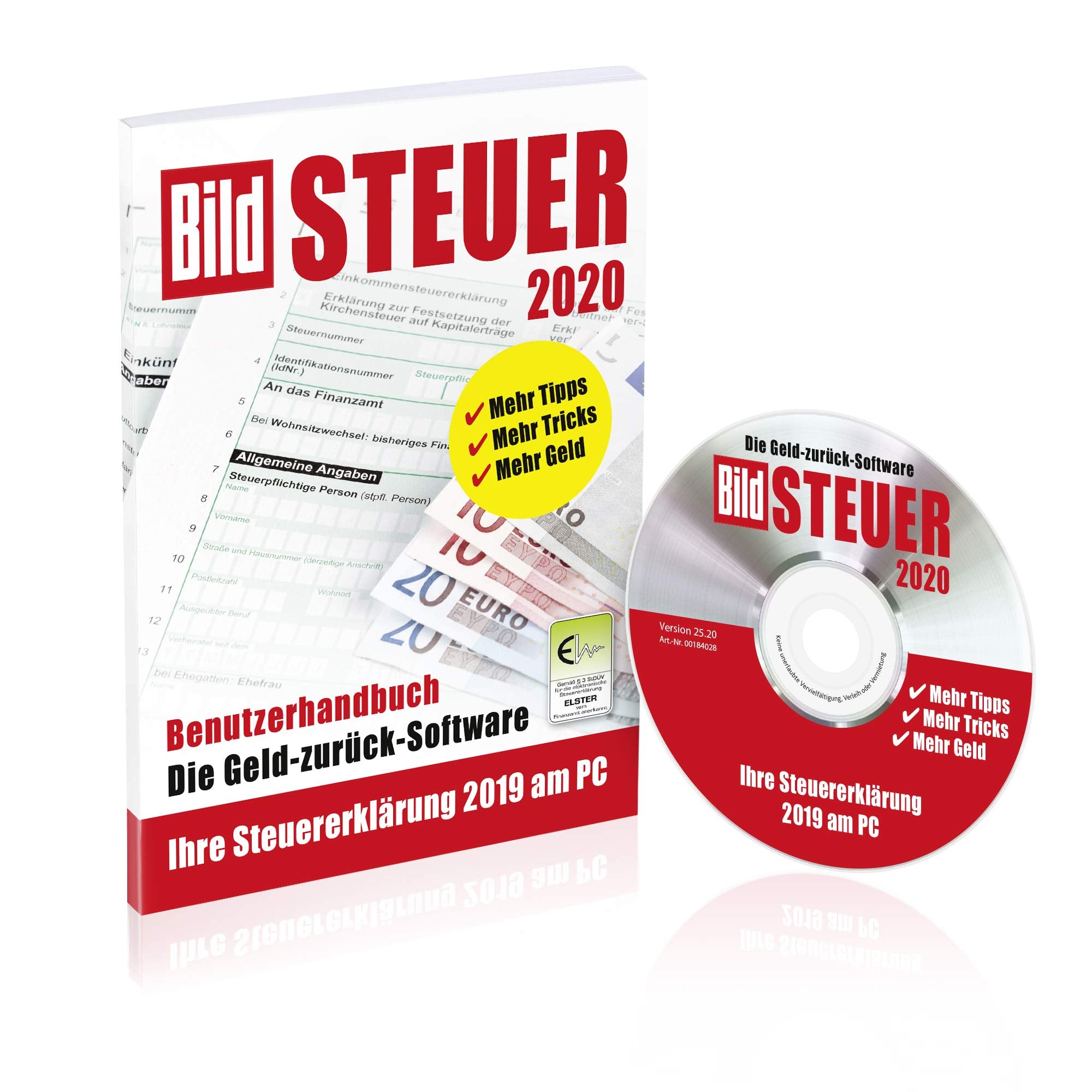 BILD Steuer 2020, Geld-zurück-Software für die Steuererklärung 2019, einfache Steuersoftware, CD für Windows 10 & 8 in frustfreier Verpackung Other software