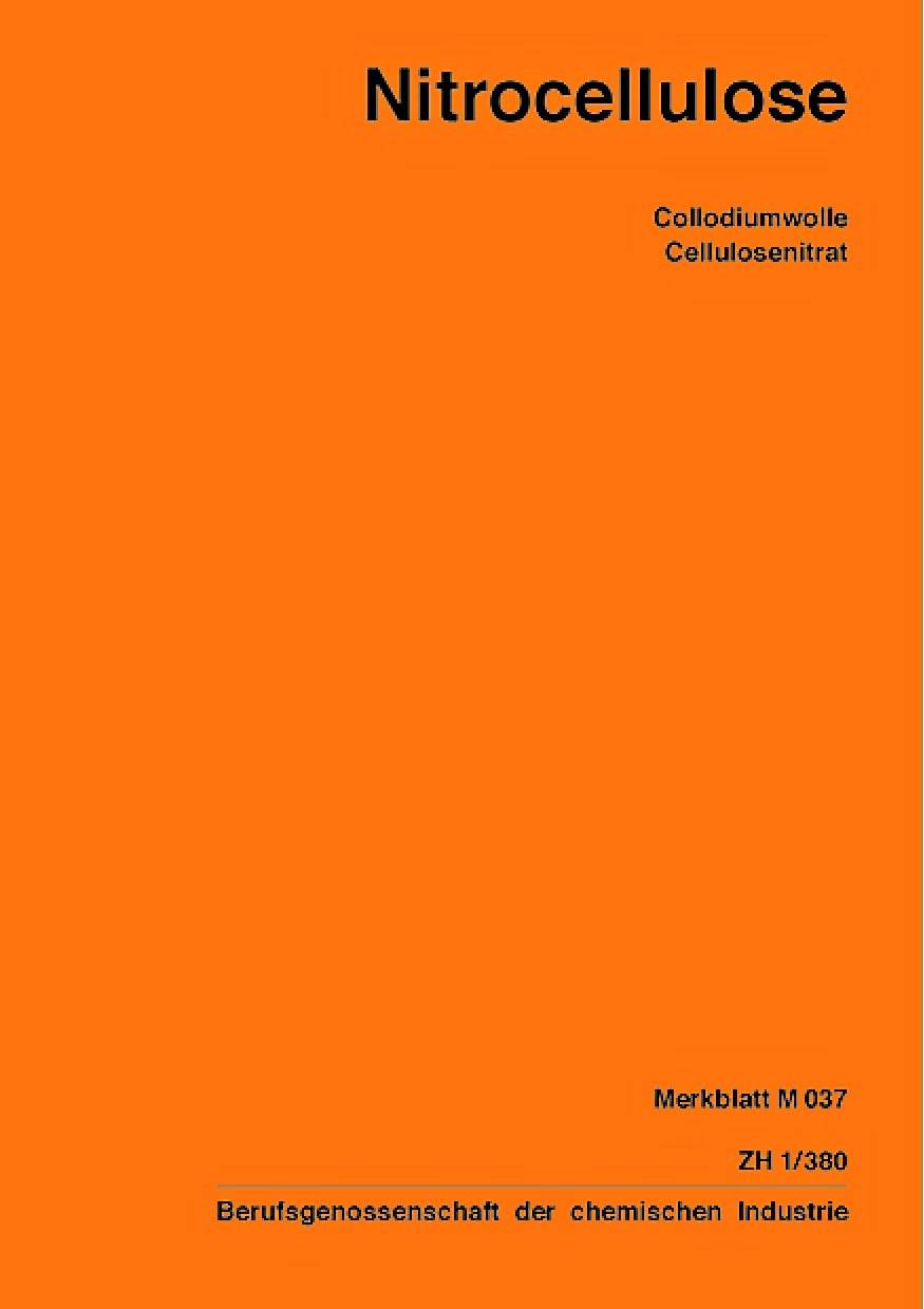 M 037 - Nitrocellulose: Collodiumwolle (M-Reihe - Reihe Gefahrstoffe) Media & Communication