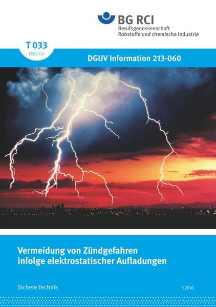 T 033 - Vermeidung von Zündgefahren infolge elektrostatischer Aufladungen (BGI 5127): DGUV Information 213-0060 (T-Reihe - Sichere Technik) Media & Communication