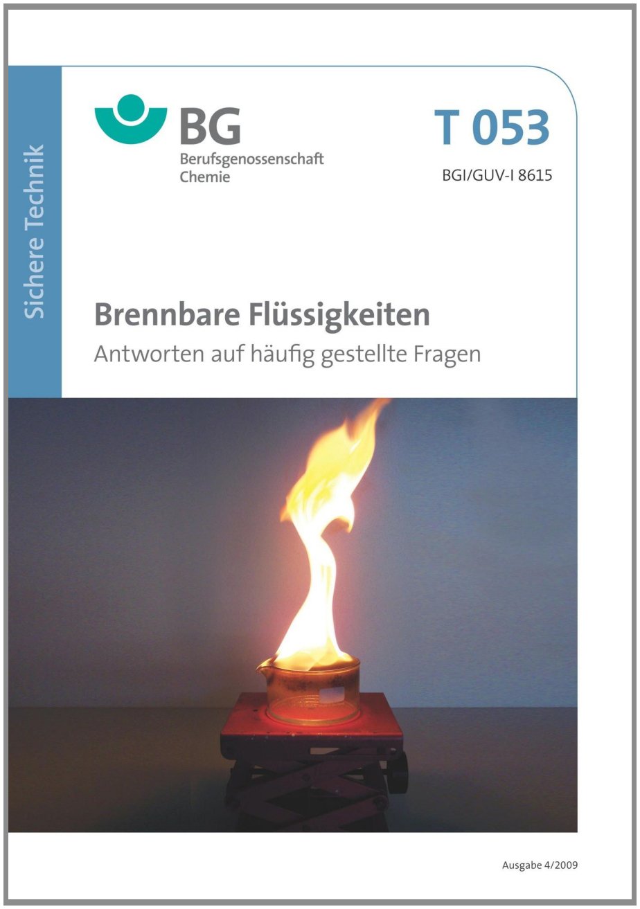 T 053 - Entzündbare Flüssigkeiten: Antworten auf häufig gestellte Fragen (T-Reihe - Sichere Technik) Media & Communication