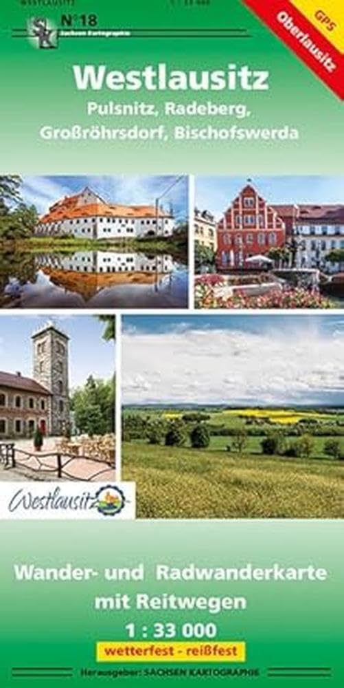 Westlausitz: Wander- und Radwanderkarte mit Reitwegen 1:33 000 GPS-fähig wetterfest, reißfest Leisure, Home & Garden
