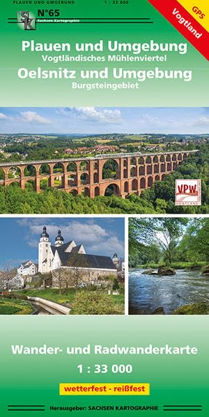Plauen und Umgebung - Oelsnitz und Umgebung: Wander- und Radwanderkarte 1:33 000 Leisure, Home & Garden