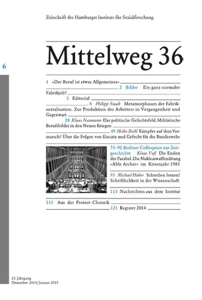 Das Subjekt bei der Arbeit. Mittelweg 36, Zeitschrift des Hamburger Instituts für Sozialforschung, Heft 6/2014 Books