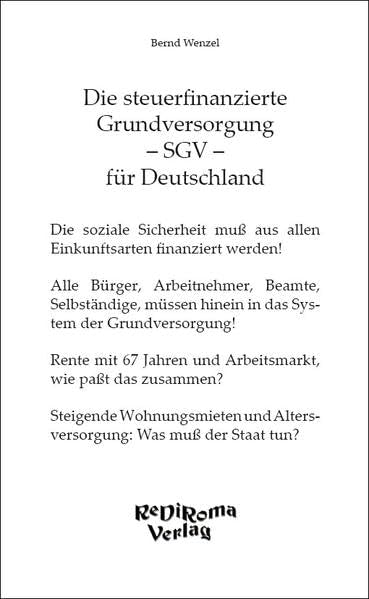 Die steuerfinanzierte Grundversorgung - SGV - für Deutschland book