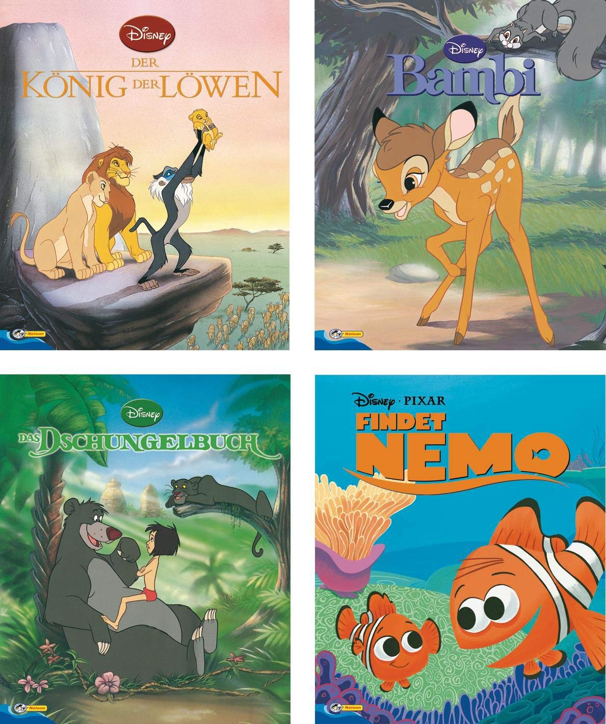 Nelson Mini-Bücher: Disney Filmklassiker 1-4: Bambi / Findet Nemo / Der König der Löwen / Das Dschungelbuch Novels & Short Stories