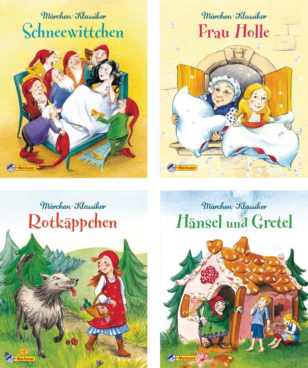 Nelson Mini-Bücher: Märchen-Klassiker 1-4: Rotkäppchen, Hänsel und Gretel, Schneewittchen, Frau Holle Novels & Short Stories