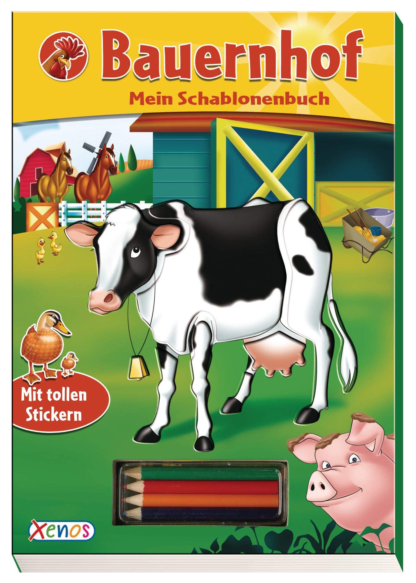 Bauernhof - Mein Schablonenbuch: mit Stickern und Buntstiften Books