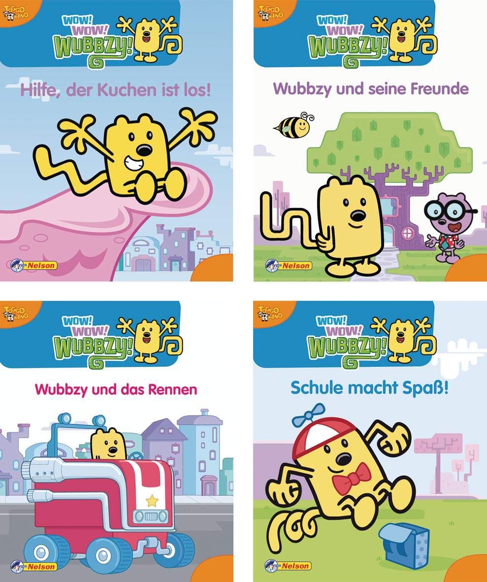 Nelson Mini-Bücher: Wow! Wow! Wubbzy! 1-4: Wubbzy und seine Freunde, Wubbzy und das Rennen, Wubbzy will spielen, Wubbzy geht in die Schule Novels & Short Stories
