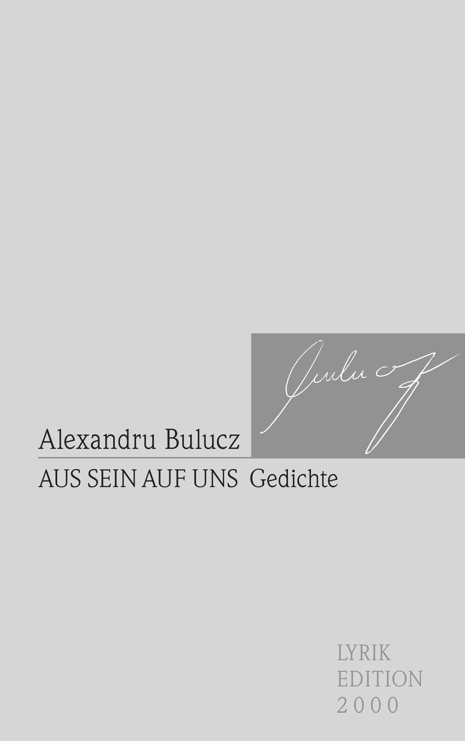 Aus sein auf uns: Gedichte Poetry