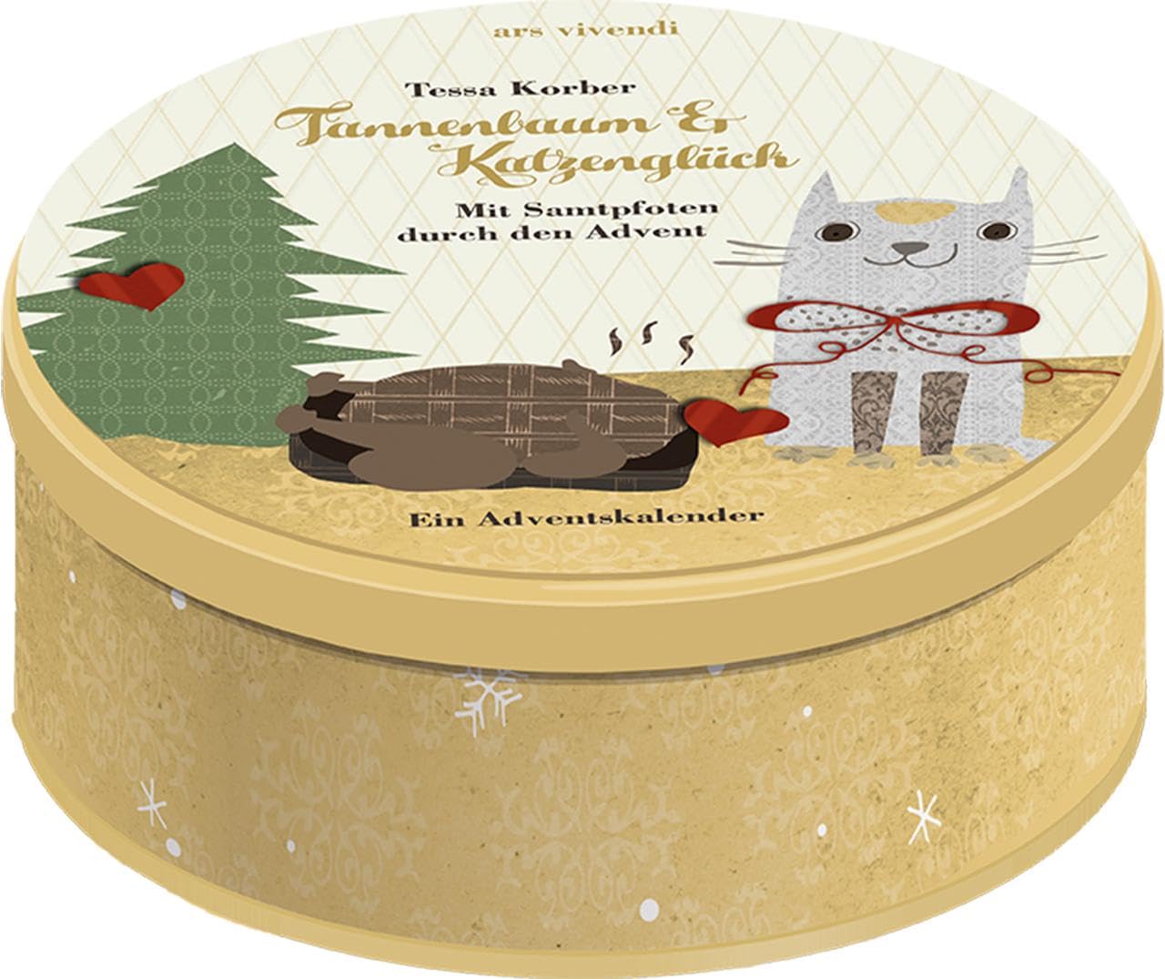 Adventskalender: Tannenbaum und Katzenglück: Mit Samtpfoten durch den Advent - Adventskalender mit Katzengeschichte in Blechdose mit 24 Karten zum Aufhängen book