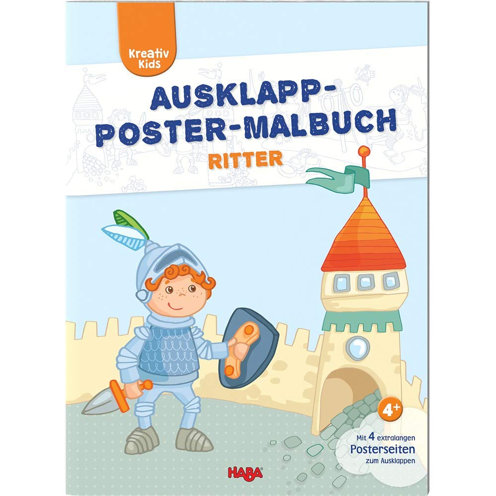 Kreativ Kids - Ausklapp-Poster-Malbuch Ritter: Mit 4 extralangen Posterseiten zum Ausklappen Tiptoi & Games