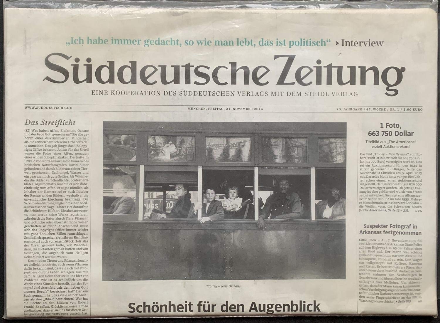 Robert Frank Books and Film, 1947-2014, "Süddeutschen Zeitung" Books