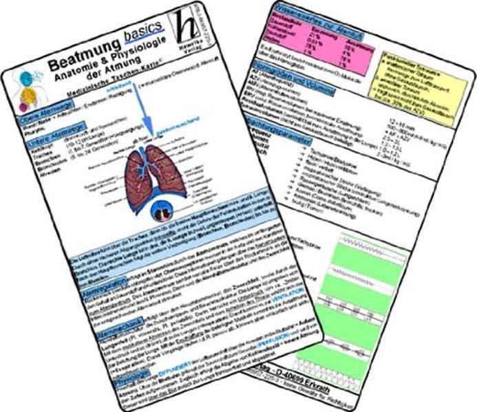 Beatmung basics - Anatomie & Physiologie der Atmung - Medizinische Taschen-Karte Medicine
