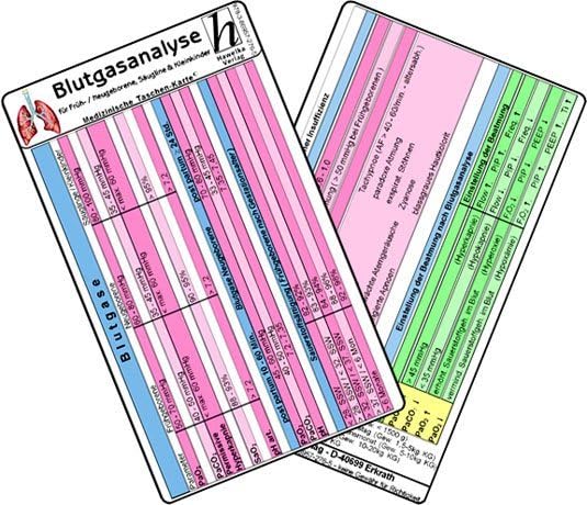 Blutgasanalyse für Früh- / Neugeborene, Säuglinge & Kinder - Medizinische Taschen-Karte Medicine