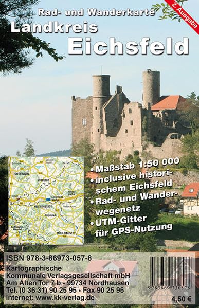 Landkreis Eichsfeld: Rad- und Wanderkarte: Inclusive historischem Eichsfeld, Rad- und Wanderwegenetz. UTM-Gitter für GPS-Nutzung Leisure, Home & Garden