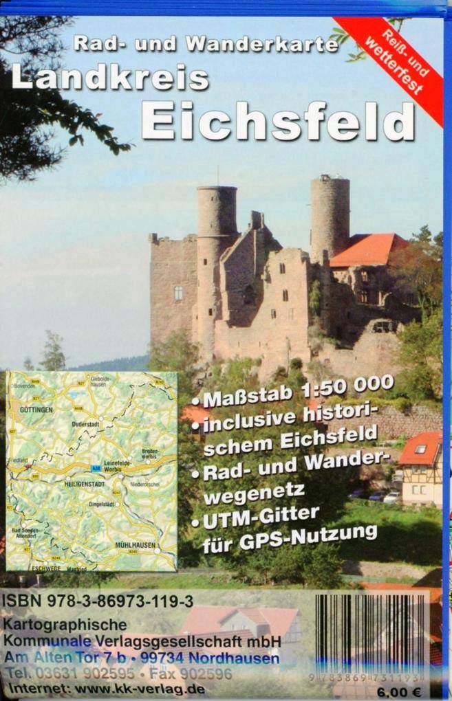 Landkreis Eichsfeld 1 : 50 000. Rad- und Wanderkarte Leisure, Home & Garden