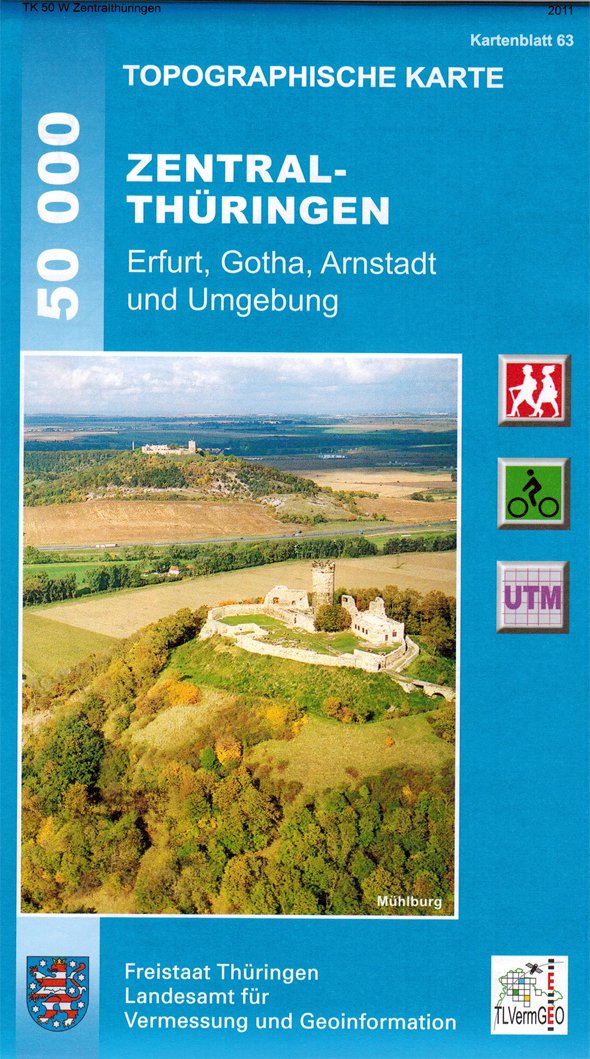 ZENTRALTHÜRINGEN mit Erfurt, Gotha, Arnstadt und Umgebung: Ausgabe mit Wander- und Radwanderwegen 1:50 000 (Topographische Karten Thüringen - Freizeit- und Wanderkarten 1:50 000) Leisure, Home & Garden