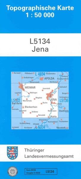 Jena: L 5134 (Topographische Karten 1:50 000 (TK 50) Thüringen (amtlich)) Leisure, Home & Garden