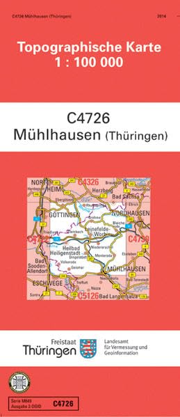 Mühlhausen: C 4726 (Topographische Karten 1:100 000 (TK 100) Thüringen (amtlich)) Leisure, Home & Garden