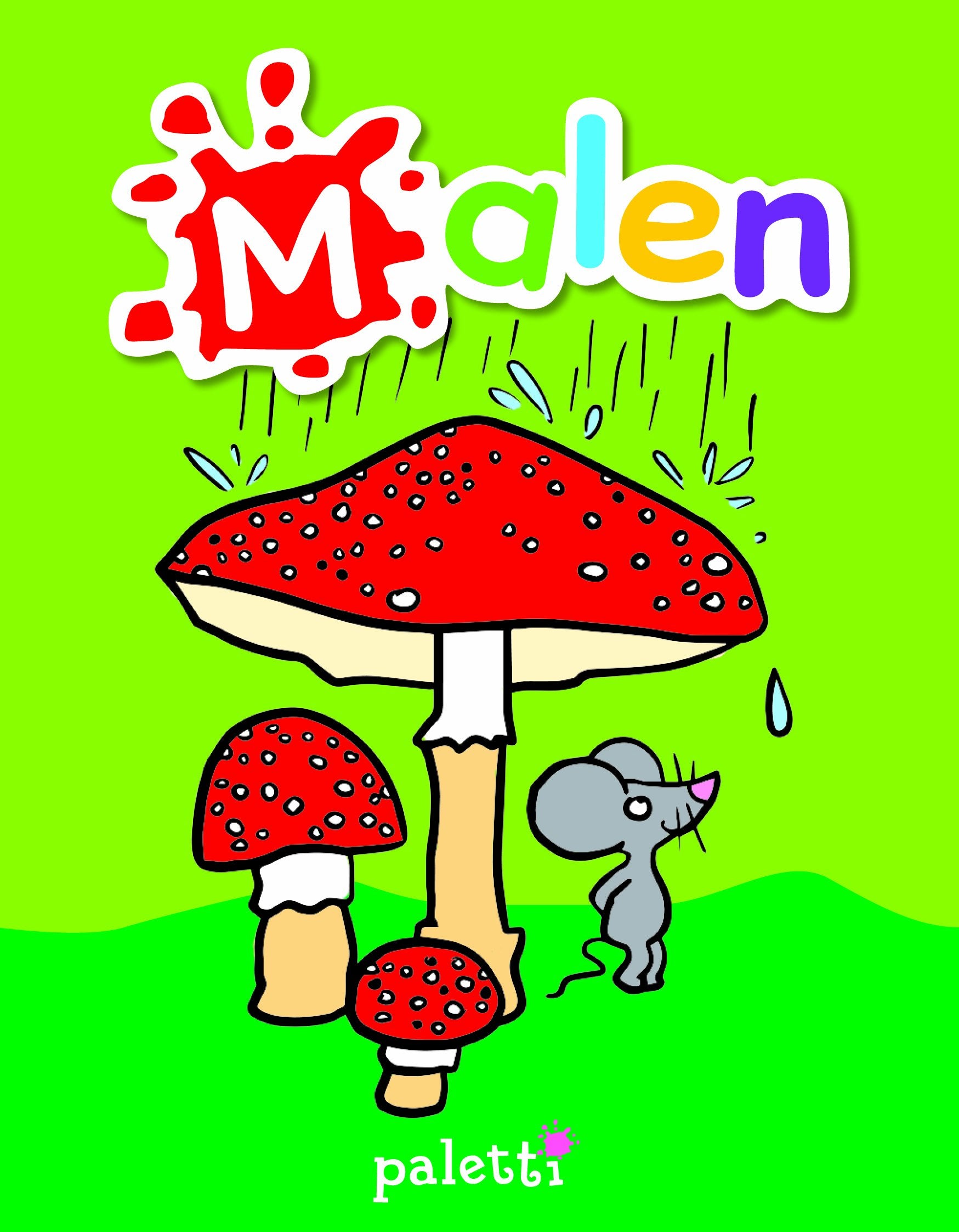 Kleurboek - schilderplezier - muis onder paddenstoel book