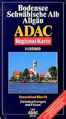 ADAC Karte, Bodensee, Schwäbische Alb, Allgäu Maps & Plans