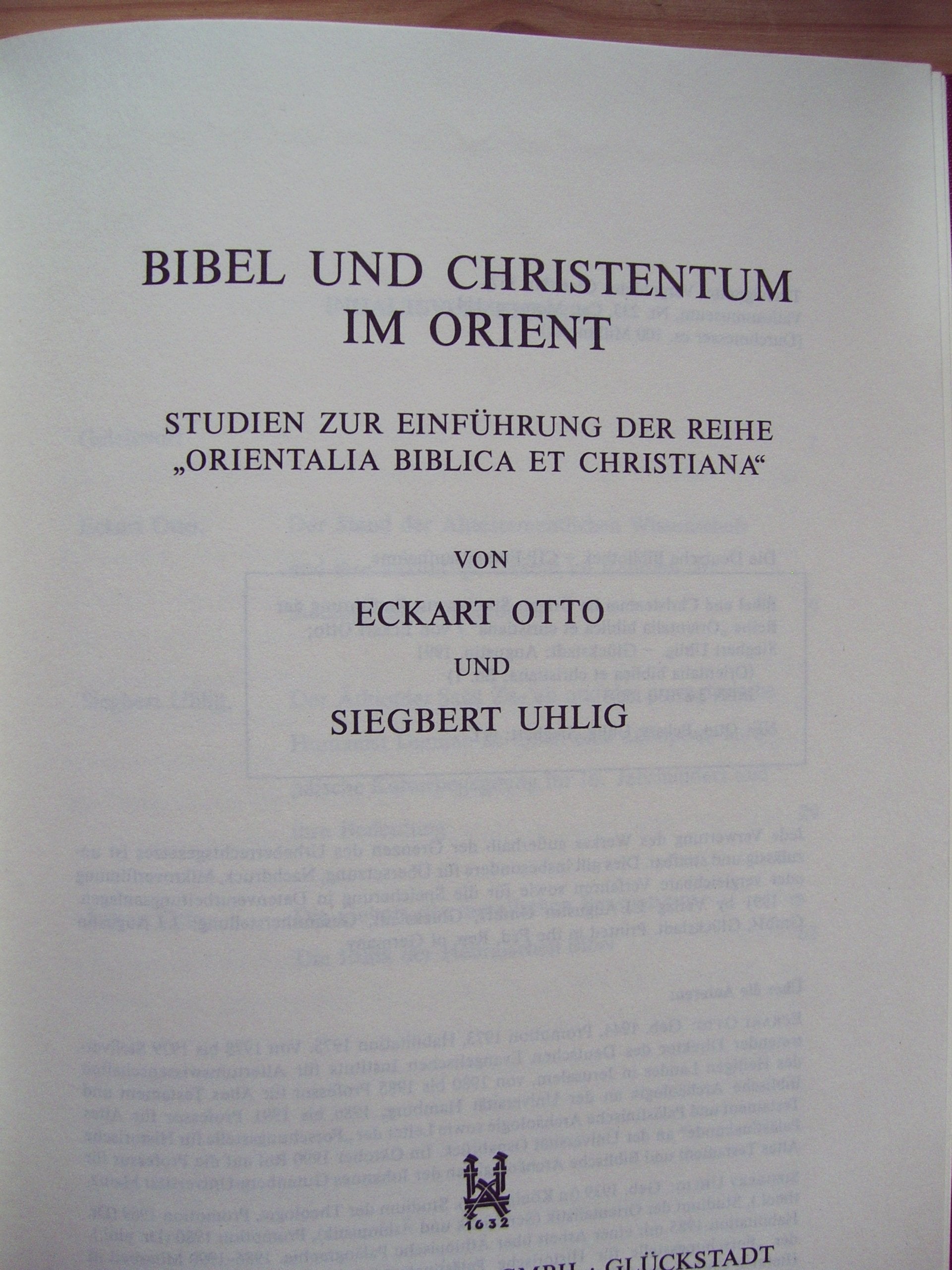 Bibel und Christentum im Orient. Studien zur Einführung der Reihe "Orientalia Biblica et Christiana" Politics & Society