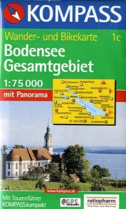 Bodensee Gesamtgebiet Kompass Wanderkarte Radrouten Leisure, Home & Garden
